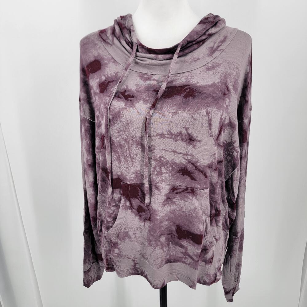 Skylar and Jade Hoodie Womens Large Purple Burgundy Tie Dye Lightweight Pocket